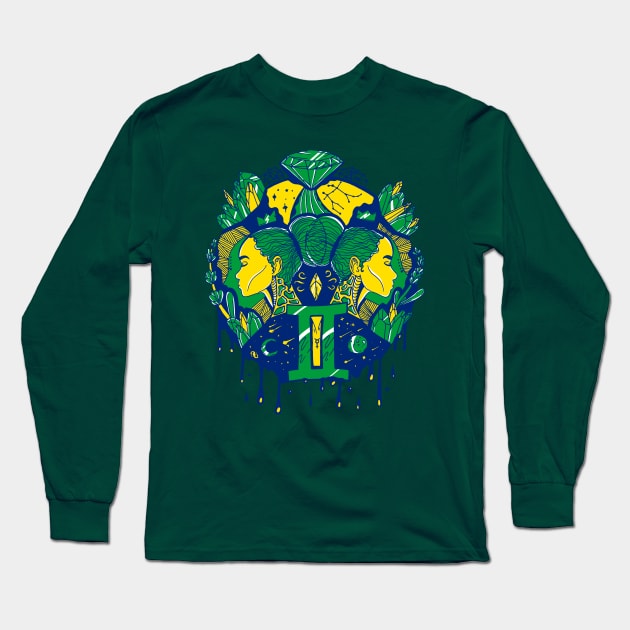 Brasil Mystic Gemini Long Sleeve T-Shirt by kenallouis